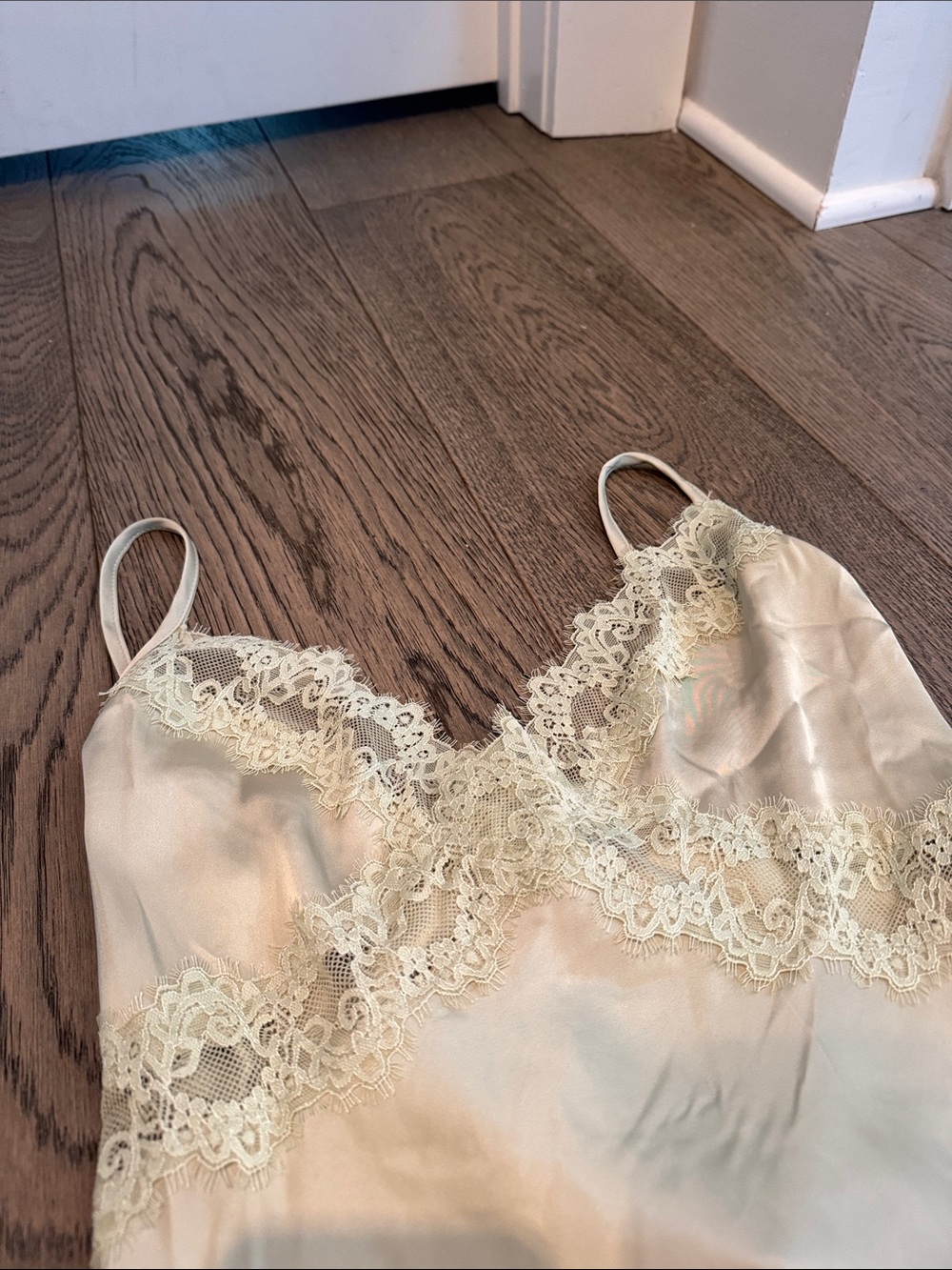 Princess Polly Pale Light Green Lace-Trim Mini Slip Dress - Picture 4 of 5
